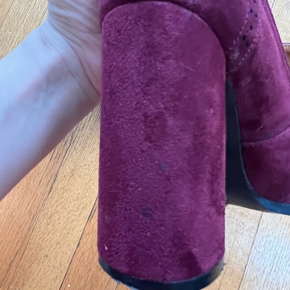 Vintage style ModCloth NYLA Oxford preppy block heels burgundy - Picture 13 of 15